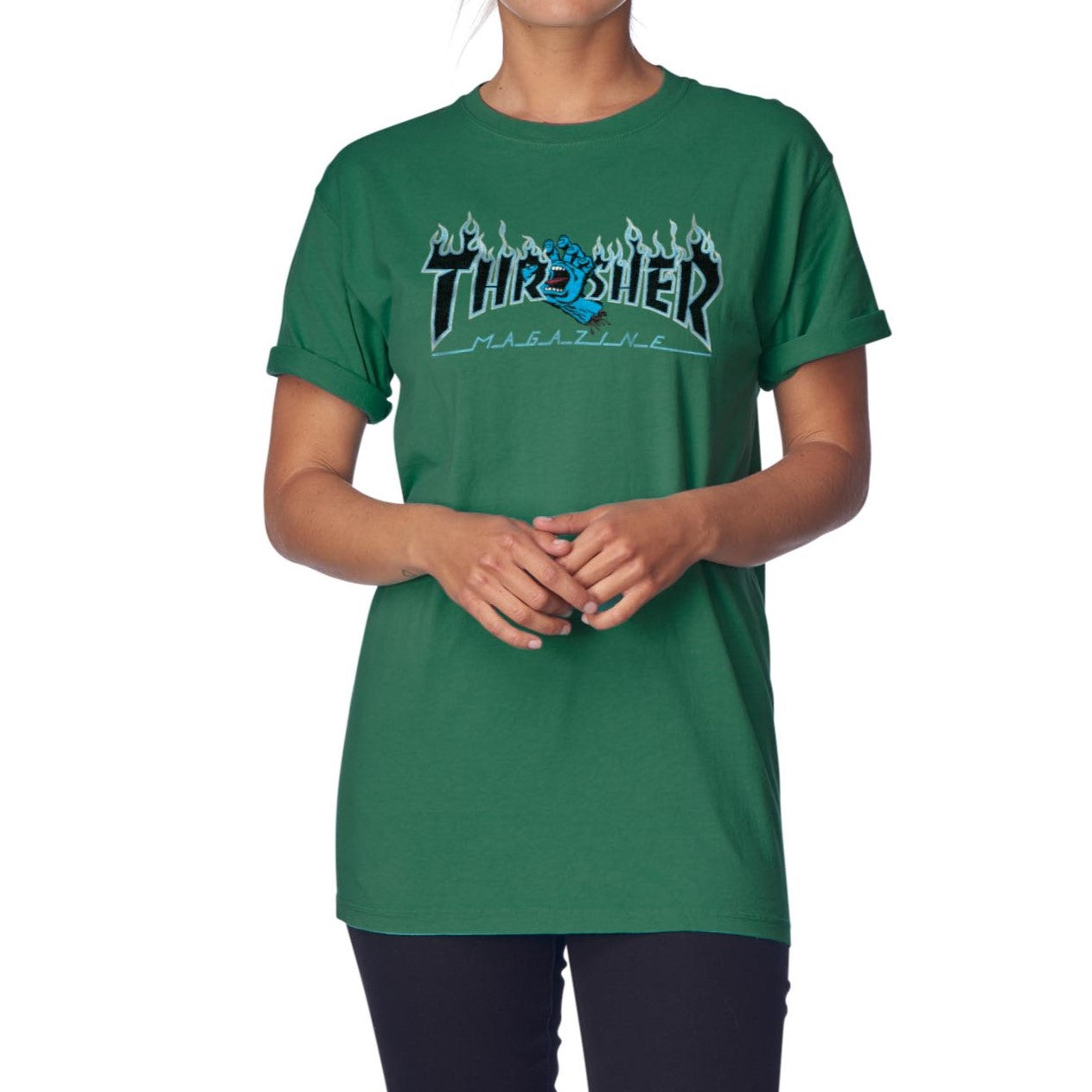 Thrasher Screaming Flame Logo S/S Relaxed Premium T-Shirt  Womens Santa Cruz