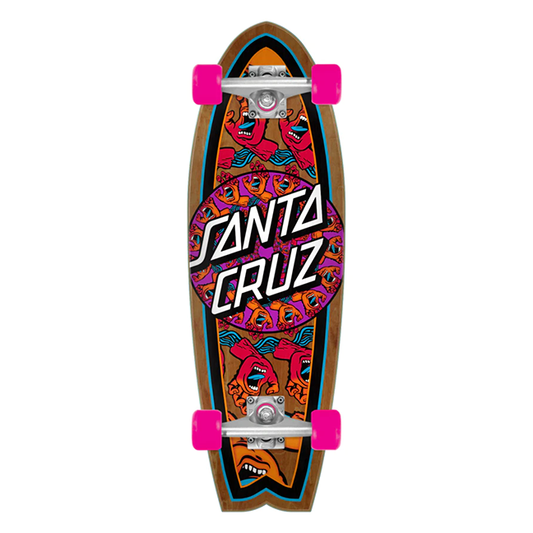 Mandala Hand 8.8in x 27.7in Shark Cruiser Skateboard Santa Cruz