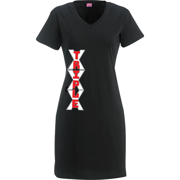 Women's Triple X t-shirt dress with logo